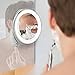 Cymas 7× Magnifying Lighted Makeup Mirror, 15 Min Auto Turn Off, Dimmable Daylight LED Travel Vanity Mirror, Compact, Cordless, 360 Rotation, Strong Locking Suction Bathroom Mirror