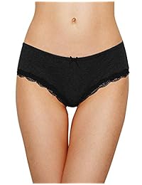 CharmLeaks - Braguitas de bikini para mujer, de encaje, de algodón, paquete de 4