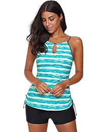 REKITA Traje de baño con estampado de rayas para dama