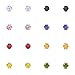 MOWOM Multicolor 3mm 16PCS Stainless Steel Stud Earrings CZ Round Square Royal King Crown Set (8 Pairs)
