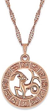 Garilina 12 Constellation Libra Scorpio Sagittarius Capricorn Aquarius Pisces Jewelry rose gold Necklace Pendants gifts P2137