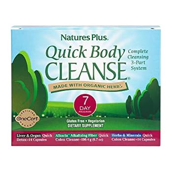 Naturesplus Quick Body Cleanse Kit 7 Day Morning Evening Program 28 Vegetarian Capsules Alkalizing Colon Cleanse Supports Weight Loss