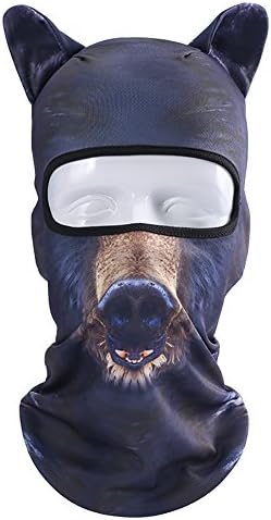 Tina Silvergray Coolmax Animal Face 3D Print Anti UV Windproof Balaclava (Bear)