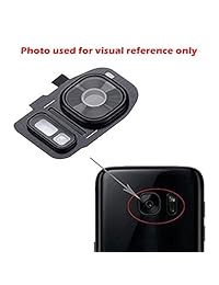 omnirepairs-for Samsung Galaxy S7 sm-g930 y S7 Edge sm-g935 vidrio cámara trasera de lente marco montaje de repuesto + calcomanía + herramientas, Negro