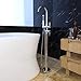 KES Brass Freestanding Bathtub Faucet Floor Mounted Bath Tub Filler Faucets with Hand Held Shower Head Chrome, L5801