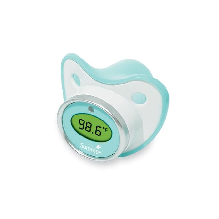 Summer Pacifier Thermometer, Teal/White