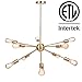 Modern Brass Sputnik Chandelier 10 Light Gold Brushed Ceiling