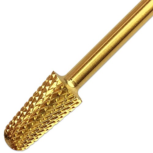 Pana 3/32" Safety Bit Nail Carbide Bit - Gold Color (Grit: Medium - M) for Electric Dremel Drill Machine