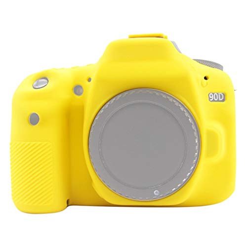 PULUZ Camera Body Housing Case, Soft Silicone Camera Case Protective Cover for Canon EOS 90D Digital Camera (Yellow)