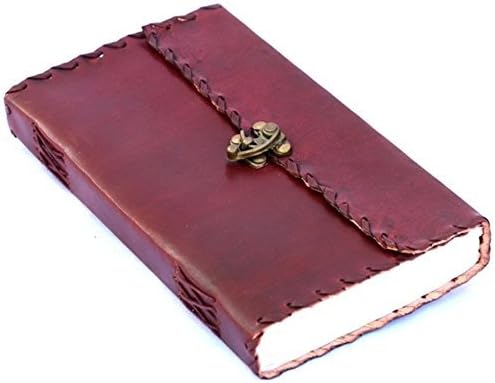 Handmade Leather Journal Travel Notebook Diary/Sketchbook With Gem Stone ( 7X5 Inches )