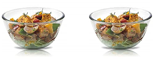 SignoraWare Borosilicate Glass Mixing Bowls and Serving Bowls Set, Micro Wave Oven Safe (500ml+500ml, Set Of 2 Piece…