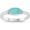 CHOOSE YOUR COLOR Sterling Silver Oval Ring