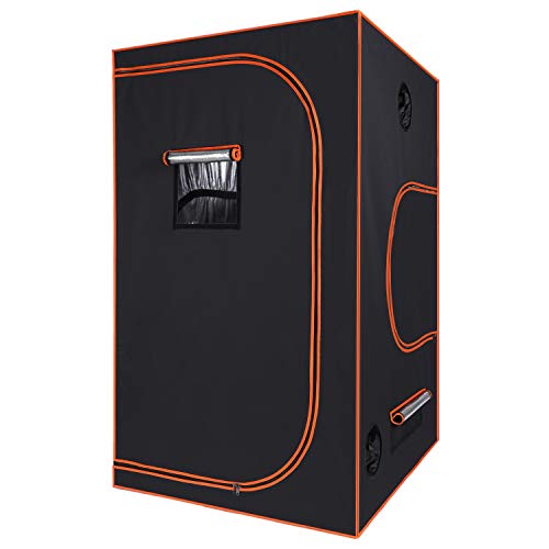 kdgarden 48″x48″x80″ Mylar Hydroponic Grow Tent for Indoor Plant Growing Heavy Duty 600D Highly Reflective and Lightproof Portable Closet Grow Tent Room – 4’x4’x6.6′