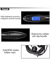 shnynua - Cuerda de saltar digital, contador de calorías, contador de saltos, para fitness, deporte, saltar, entrenamiento, salto en interiores y exteriores, incluye batería