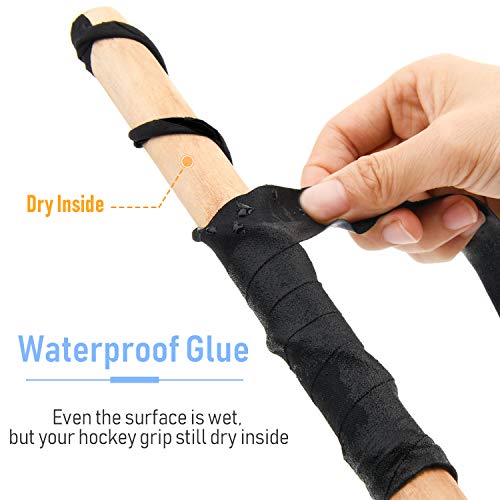 image for Gonex Hockey Tape, Black Cloth Grip Tape for Hockey Ice Field Lacrosse