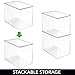mDesign Set of 4 Storage Boxes with Lid – BPA-Free Plastic Storage Boxes – Boxes for Teddies, Stationery and Toy Storage – Clear