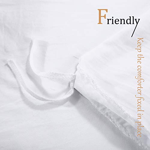 INGALIK Bedding 3 Piece Duvet Cover Set Full Size with Zipper Closure Ultra Soft Breathable 100% Washed Microfiber Hotel Luxury Solid Color Collection 3pc (1 Duvet Cover + 2 Pillow Shams) White