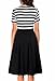 AAMILIFE Women's Vintage Stripe Scoop Neck Short Sleeve Swing Dress Black XXL