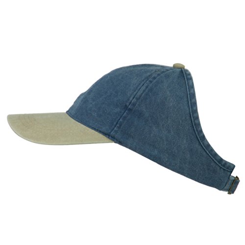 Pigment Dyed Ponytail Cap - Khaki Navy OSFM