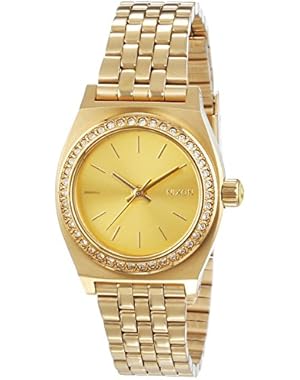 A399-1520 Ladies Small Time Teller All Gold Crystal Watch