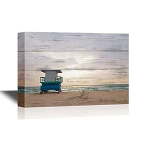 Empty Beach with Lifeguard Cabin at Sunrise