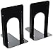 Universal Economy Bookends, Nonskid, 5 7/8 x 8 1/4 x 9, Heavy Gauge Steel, Black