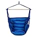 ZENY Hanging Rope Hammock Chair Patio Porch Swing Seat w/2 Seat Cushions 265 Lbs Capacity, Blue Stripe