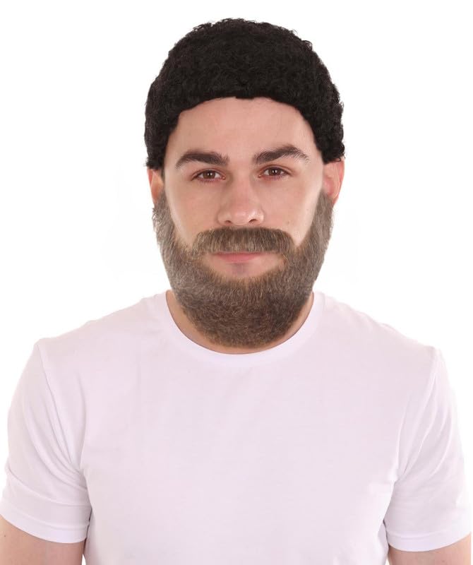 BC GOODS BY Men’s Medium Synthetic Fiber Beard Mustache Set | Realistic Facial Hair Accessory for Men | Fake Beard Sets for Halloween, Christmas, and Costume Party - Brown at Amazon