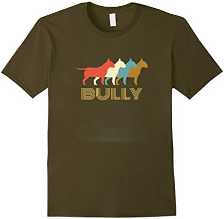Mens Vintage Bull Terrier T-shirt Small Olive