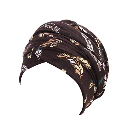 Sunny&Love 2018 New Cotton Blend Women Scarves Turban Cap Muslim Hijab Wrap Head Scarf Tie Hat Headwear (Coffee)