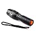 CISNO 5 Modes 1200 Lumens Cree T6 LED Zoomable Handheld Flashlight Tactical Adjustable Focus Torch for Hiking Light Lamp No Battery
