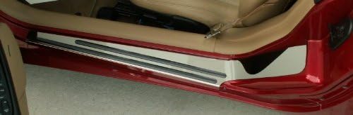 American Car Craft Chevrolet Corvette 1997 1998 1999 2000 2001 2002 2003 2004 Chrome Door Sills with Black Ribs Protector Plates