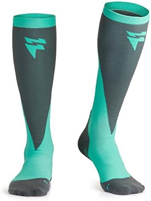FLEXICA - Elite Performance Compression Socks for Women &amp; Men // Boost Endurance // Speed Recovery // Therapeutic for Sports Nursing Runners Hiking Crossfit and Travel (Fluro Mint, S)