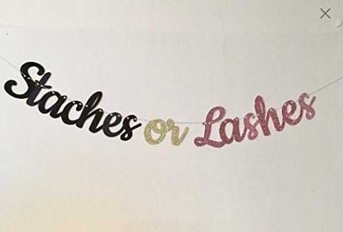 Staches or LashesBanner in Black and Pink 4 Feet