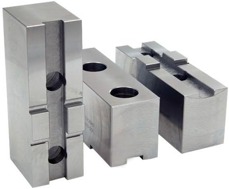 WK#: 16302AF Ð Aluminum Tongue &amp; Groove Soft Jaws for 12"-16" Chuck - (4.000 L x 3.000 W x 3.000 H) - GrooveWidth: 12mm / TongueWidth: 1.023 / Screw: 12mm / HoleSpace: 54mm / Tongue to Front: 1.750