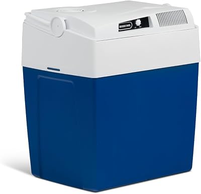 Mobicool ME27 - Frigorífico Elétrico Portátil, 26 l, Mini Frigorífico para Carro, Camião, Barco e Autocaravana, 12 e 230 V, Azul
