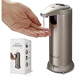 The Original Hayden Autosoap - Premium Automatic Touchless Soap Dispenser - Fingerprint Resistant Brushed Stainless Steel - Hand Sanitiser compatible - (NEW Waterproof Base!)