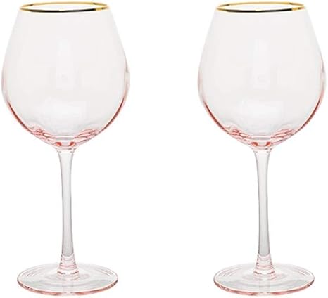 Amazon ベストギフト 2のワイングラスセットママ ピンクワイングラス 家族のスーツ 赤ワイングラスアイスクリームガラスシャンパンカップ 家のために Size 2 Pieces 530ml ワイングラス オンライン通販