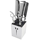 OLizee Professional Acylic Salon Scissors Holder Box Hairdressing Combs Clips Organizer Rack for Hair Stylist(White)