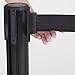 US Weight Black Heavy Duty Premium Steel Stanchion with Black 7.5-Foot Retractable Belt, 2 pack
