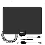 HDTV Indoor Antenna, 50-100 Miles Amplified Digital TV Antenna with Detachable Amplifier Signal Booster. 4K HD 1080P VHF UHF All TVs Freeview Local Channels 13.2ft Coaxial Cable,