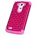 LG G3 Case, LG G3 Bling Case - Style4U LG G3 Studded Rhinestone Crystal Bling Hybrid Armor Case Cover for LG G3 with 1 HD Screen Protector and 1 Stylus [Hot Pink / Hot Pink]
