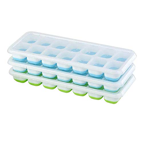 Ice Cube Trays 3 Packs Silicone Ice Cube Trays with Lids Easy Release Ice Trays Flexible BPA Free Stackable Ice Cube Trays - Thumbnail 7