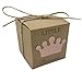 Amajoy 50pcs Little Princess Baby Shower Kraft Favor Boxes with 50pcs Twine Bow, Rustic Kraft Candy Box Cute Birthday Decoration- with Little Prince Favor Box As Option, Pink/Blue (Pink)
