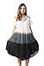 Riviera Sun 21842-BLK-2X Cold Shoulder Umbrella Dress Black/White