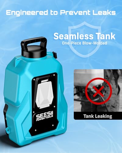 SEESII Backpack Sprayer Battery Powered, Leak-Proof 5-Gallon, Dual Battery Electric Sprayer with Telescopic Brass Wand & 7 Nozzles, 100 PSI Adjustable Pressure for Weed Lawn Garden Pest Control