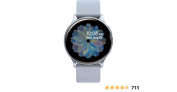 Samsung Galaxy Watch Active2 (Silicon Strap + Aluminum Bezel) Bluetooth -  International (Cloud Silver, R820-44mm): Smartwatches: Amazon.com.au