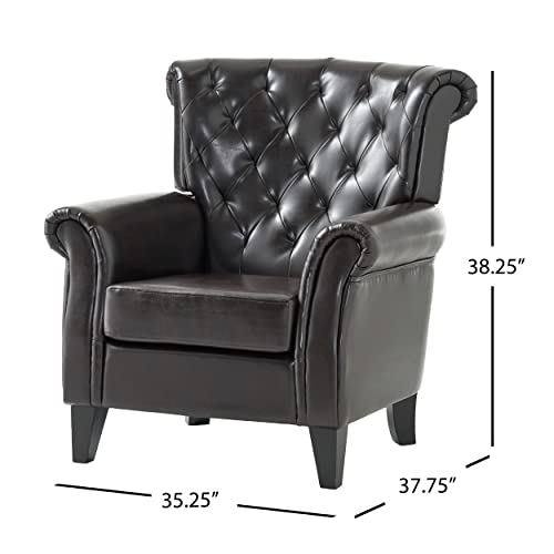 Christopher Knight Home Greggory Leather Club Chair, Hazelnut Pricepulse