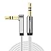 UGREEN 3.5mm Auxiliary Audio Jack to Jack cable 90 Degree Right Angle for Apple iPhone, iPod, iPad, Samsung,Smartphones & Tablets and Speakers,24K Gold Plated Male to Male (1.5FT, White)