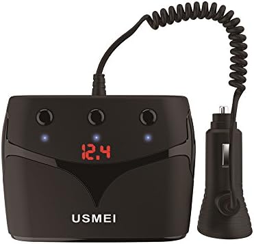 Dupad Story 120W 3 Socket Cigarette Lighter Adapter DC Outlet Splitter with Dual USB &amp; Type C Port Car Charger for Smartphones